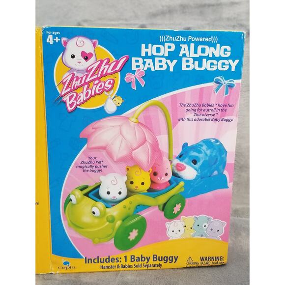 Zhu Zhu lot - babies hop along baby buggy NIB, 1 hampster & a book with stickers - Picture 12 of 13